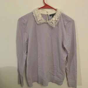 Cable & Gauge Medium Pale Purple Collared Sweater